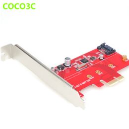 Cards SATA III + NGFF B Key slot SSD PCIe Card SATA 6Gbps 3.0 HDD M.2 B & M Key SSD to PCI Express card ASM1061