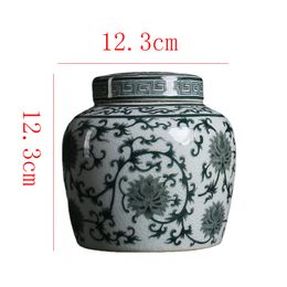 Classical Ceramic Storage Jar with Lid Tea Cans Home Large-capacity Coffee Bean Snack Storage Box Antique Vase Home Decoration