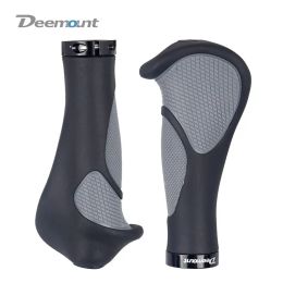 Deemount Comfy Cycling Hand Grips Black Grey Dual Colour Tone Grip Handlebar End Sheath Casing Hand Rest Good Fit to Palm