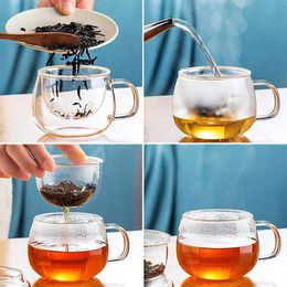 350ML Tea Cup Transparent Glass With Lid Whiskey Cocktail Glass Ice Coffee Cup Mug Wine Beer Glass Drink Water Glass Drinkware