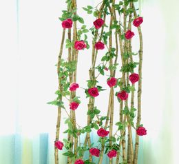 wedding decoration Artificial Rose Flower garland Ivy Vine flower wall decor Real Touch Silk Flowers String for Home garden Hangin8964090