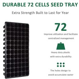 Plant Seedling Starter Tray for Garden Growing, Extra Strength, Seed Germination, Flower Pots, Nursery Box, 50/72 Cells