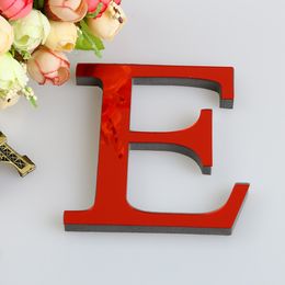 #10CM Letters English 3D Wedding Love Mirror Wall Stickers Alphabet Home Decor Logo For Wall Home Acrylic Red/Black/Gold/Silver