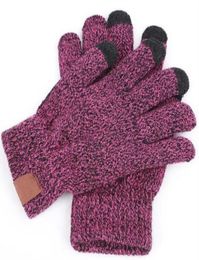 6 Colours Knitted Gloves Man Woman Solid Winter Warm Portable glove outdoor sports Five Fingers Touch Screen Gloves For iphone 12 p6596769