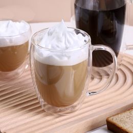 80/650ml Heat Resistant Double Wall Tea Glass Cup Beer Coffee Handmade Creative Healthy Cold Beverage Transparent Drinkware Mugs