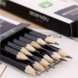 12Pcs/Box Wooden Pencil 2B Pencil With Eraser Children's Drawing School Student Writing Stationery Free Pencil Sharpener