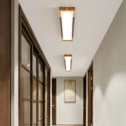 Walnut Colour Led Household Aisle Light Solid Wood Balcony Entry Long Corridor Entrance Ceiling Luminaire Surface Mounted Luminai