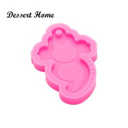 DY0682 Bright CAT SEMICOLON Resin Keychain , Silicone Molds, DIY Epoxy Jewellery Making, Sculpture Molding Casting Products