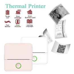 Printers Mini Thermal Printer Inkless Bluetooth Wireless Portable Selfadhesive Label Print For Sticker Lable Maker Printer Sticker Maker