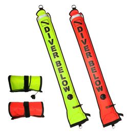 4FT Visibility Scuba Diving SMB Safety Signal Sausage with Valve Surface Safety Signal Tube Marker Buoy