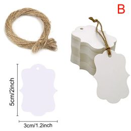 100pcs 5*3cm Packaging Label Brown Kraft /black/white Paper Tags DIY scallop Label Wedding Gift Decorating Tag
