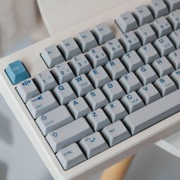 Accessories Keebox Shenpo Vintage Grey Blue PBT DYE SUB Keycaps Cherry Profile Full Set 150 Keys Keyboard Keycaps