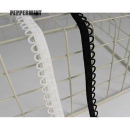 3 Yards Elastic U-wave Band Black&White Trim Braided Lace Band Curved DIY Sewing Clothes Accessory