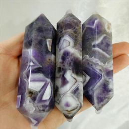 Decorative Figurines 8-10CM Natural Dream Amethyst Crystal Polished Double Points Quartz Mineral Reiki Energy Stones Folk Crafts Decor