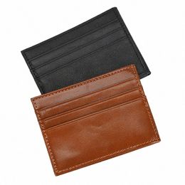casual Men's Short Wallet Genuine Leather Card Holders for Men Cowhide Credit Card Cover Wallet Slim Purse Card Case Women j9hO#