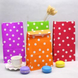 Polka dot paper bags,kraft gift paper bag, Party Favor Wedding Paper Bag Treat Bag 10pcs/lot