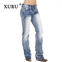 Women's Jeans XURU - European And American Slim Fit Skinny For Women Black Dark Blue Light Long K1-801