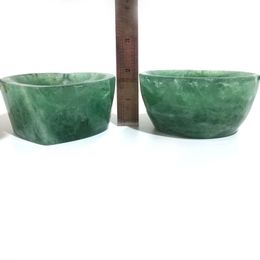 High Quality Hand Carved Natural Green Fluorite Heart Shape Bowl Healing Ability Fluorite Bowls Crystals Stone Craft Decor JYX