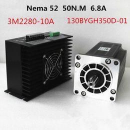 3Phase NEMA 52 130mm 50N.m AC Stepper Motor CNC Stepper Motor 130BYGH350D-01 1.2Degree 6.9A+ Drive kits With Driver 3M2280-10A