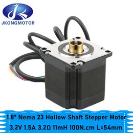 Jkongmotor Nema 23 Hollow Shaft Stepper Motor L=54mm Bipolar 1Nm 1.5A 57 Motor 4-lead for DIY CNC Milling Engraving