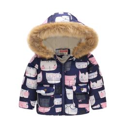 Boys Fur Collar Hooded Jackets Thicken Warm Coats Kids Baby Girls Outerwear Winter Outdoors Sports Leisure Sweatshirt Clothing