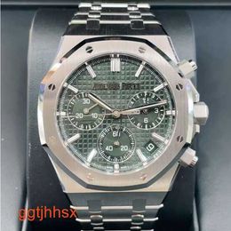 Designer AP Wrist Watch Royal Oak Series 26240ST Precision Steel Green Plate Mens Fashion Leisure Business Sports Back Transparent Mechanical Watch