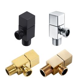 Filling Valves Soild Brass Angle Valves 1/2"Male x 1/2" Male Cold & Hot Bathroom Bidet Valve Bathroom Accessories Brushed Gold