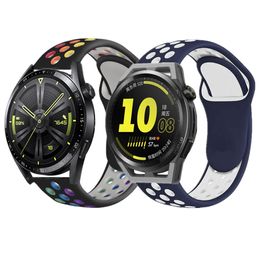 Rainbow Bands For HUAWEI Watch GT Runner GT 3 42mm 46mm GT2 Pro Silicone Wrist Strap For Honor Watch GS 3 Magic 2 Sport Bracelet