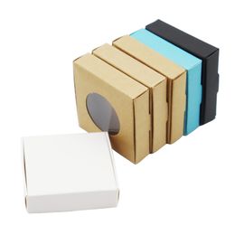 50pcs Small Kraft Box Brown Cardboard Handmade Soap Box White Craft Paper Gift Box Black Packaging Wedding Gift Box