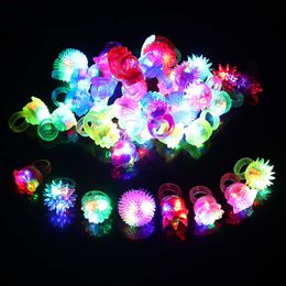 40pcs LED Flash Rings Blinking Light Glow Jelly Finger Ring Bar Toy Gift Party Birthday Wedding Christmas navidad