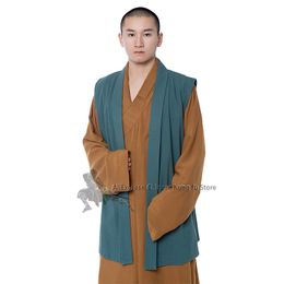 Shaolin Kung fu Buddhist Monk Vest Wushu Martial arts Tai chi Suit Wing Chun Jacket Unisex