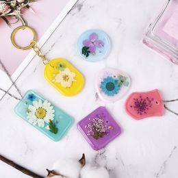 DIY Keychain Pendant Silicone Mould Set Crystal Epoxy Resin Mould Round Rectangle Pendants Jewellery Making Casting Mould Decoration