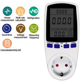 AC 220V EU Plug Digital Energy Power Wattmeter Meter Socket Kwh Wattage Voltage Analyzer Electricity Outlet Power Analyzer