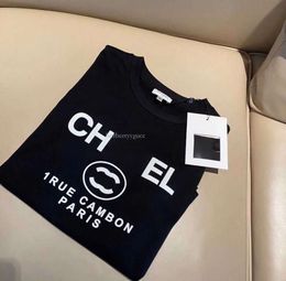 Womens T-shirt France Trendy Clothing Two C Letter Graphic Print Couple Fashion Cotton Round Neck Channel Xxxl 4XL Short Sleeve Tops Tees