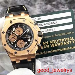 Exciting AP Wrist Watch Royal Oak Offshore Series 26470OR Black Panel 18K Rose Gold Automatic Mechanical Mens Watch 42mm