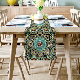 Table Runner Tablecloth Colourful Morocco Flowers Islam Arabesque Kitchen Table Runners Dinner Party Wedding Events Decor