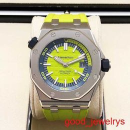 Exciting AP Wrist Watch Royal Oak Offshore Series 42mm Calendar Display White Black Green Yellow Disc Automatic Mechanical Precision Steel Fashion Sports Timepiec