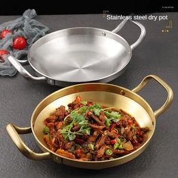 Pans Frying Pan Pot Golden Korean Style Dry Seafood Cooking Pots Barbecue Restaurant Kitchen Accessories Cookware