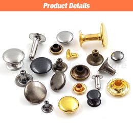 100sets 5mm-15mm Metal Round Rivet Single Cap Rivets Studs for DIY Leather Craft Bag Belt Garments Hat Shoes Accessories