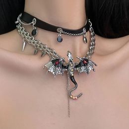 European and American style CHOKER exaggerated confinement dragon necklace niche design high-end fashion collarbone chain y2k 240315