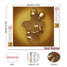 AZQSD 5D Diamond Painting Metal Figure Statue Cross Stitch Rhinestones Diamond Embroidery Abstract Portrait Mosaic Home Decor