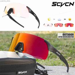 Outdoor Eyewear Kapvoe-RED Photochromic Sunglasses for Cycling Blue Outdoor Sports Bike Glasses Man Fishing Glasses Eyewear Bicycle Goggles Y240410