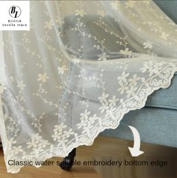 curtain for living dining room bedroom mesh gauze curtain white gauze window new lace translucent gauze curtain cloth Included