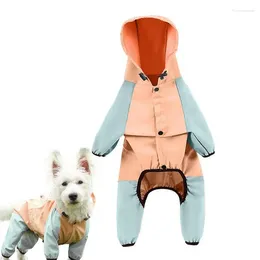 Dog Apparel Raincoat With Hood Waterproof Clothes Reflective Breathable Pet Hooded Rain Jacket For Small Pets Puppy Bichon Pocky