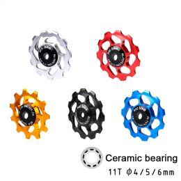 11T Bicycle Pulley Wheel Ceramic Bearing CNC Mountain Bike Rear Derailleur Shifter Guide Wheel for Shimano Bike Accessories Part