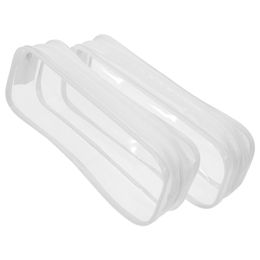 2 Pcs Transparent Pencil Case Storage Bag Multipurpose Clear Small Pvc Organiser