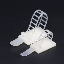 10pcs CL-1 CL-2 CL-3 Cable Clips Self Adhesive Mount Wire Clamp Line Tie Fixed Adjustable Fasten Organizer Holder White Black