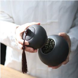 Tangpin Ceramic Tea Caddies Gourd Tea Canisters Chinese Kung Fu Tea Accessories Storage Tea