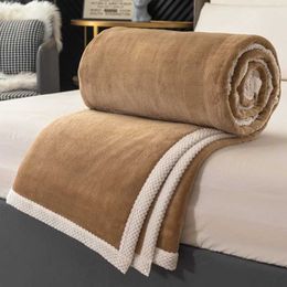 Blankets Double-sided Milk Velvet Warm Autumn Blanket for Bed Sofa Soft Warmth Single Double Blankets Comfortable Non-hair Shedding Quilt