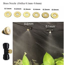 DIY 6 Meters Garden Mist Water Sprayer System With Copper Nozzles Water Fog Misting Spray For Plants Flowers Greenhose